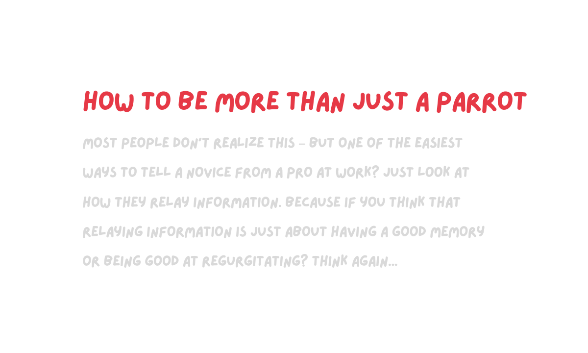 The easiest way to tell a novice from a pro